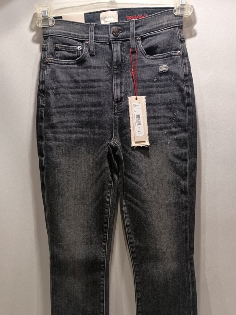 NWT AO.LA Alice Olivia Jeans Womens 25 Slim Skinny High Rise Black Magic